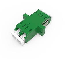 Single Mode (Flanged), LC Duplex Adapter-green